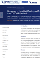 AJPM Dark Blue header with text - Decreases in Hepatitis C Testing